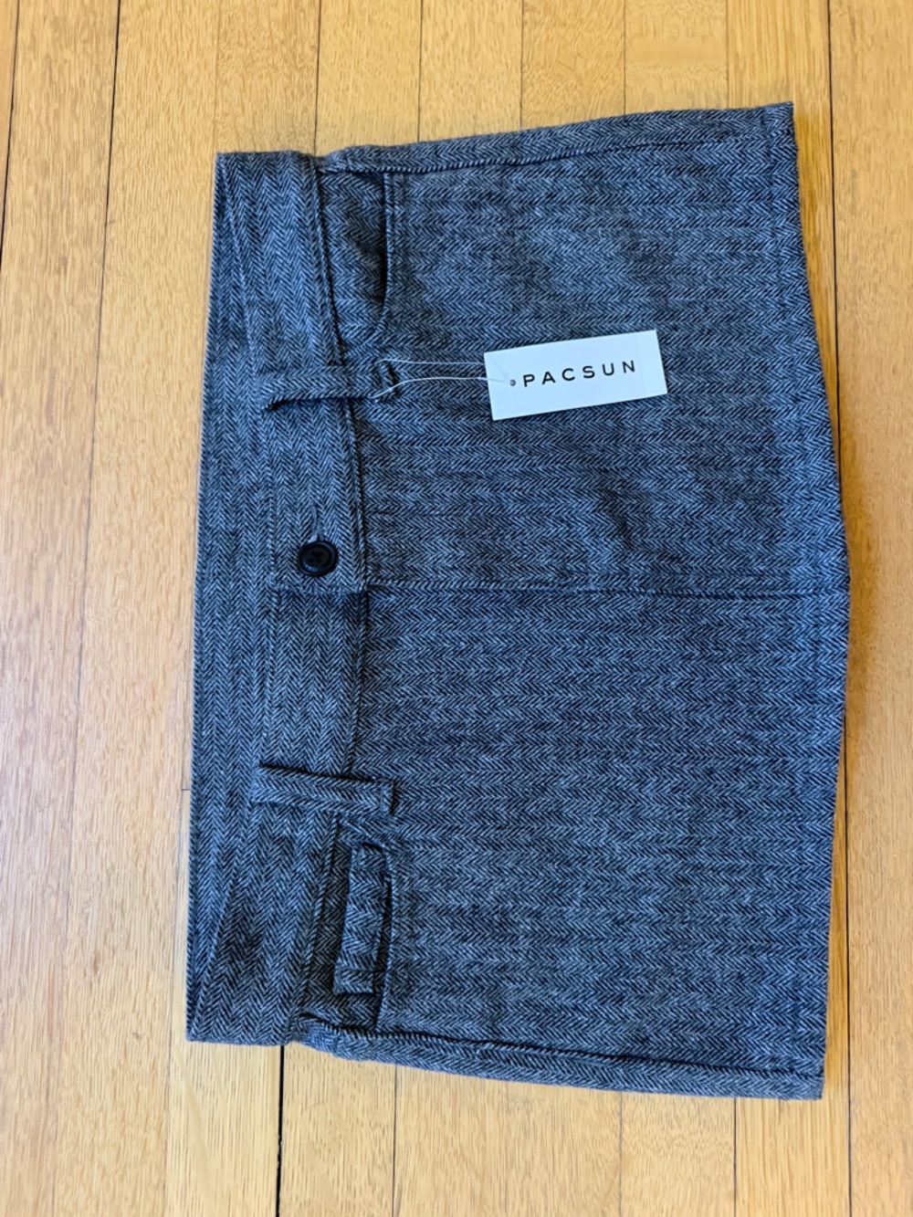 PacSun John Galt Noemi Gray Herringbone Mini Skirt